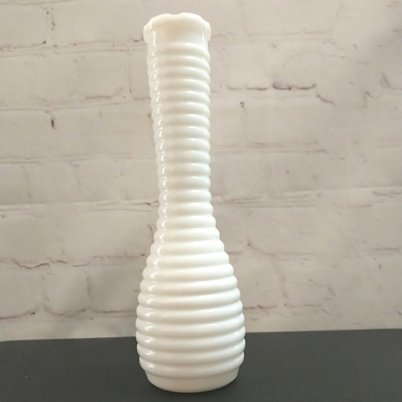 randall Other - VINTAGE Randall Milk Glass Vase Ribbed 8.5" Tall